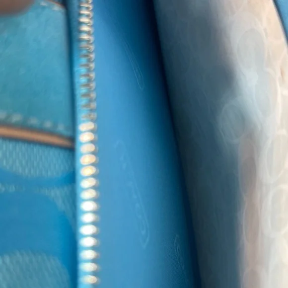 Coach Teal Signature Women's Wallet - Picture 6 of 16